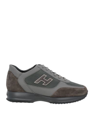Hogan Man Sneakers Navy Blue Size 9.5 Soft Leather, Textile Fibers In Grey