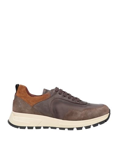 Angelo Pallotta Man Sneakers Dark Brown Size 13 Soft Leather