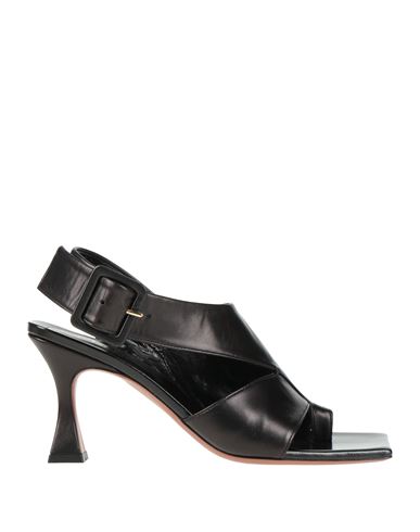 Manu Atelier Woman Toe Strap Sandals Black Size 6 Soft Leather