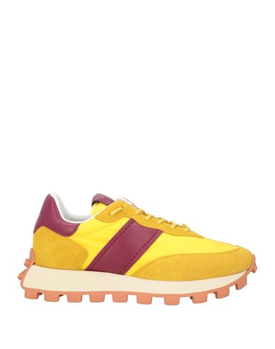 Tod's Woman Sneakers Yellow Size 7.5 Leather, Textile Fibers