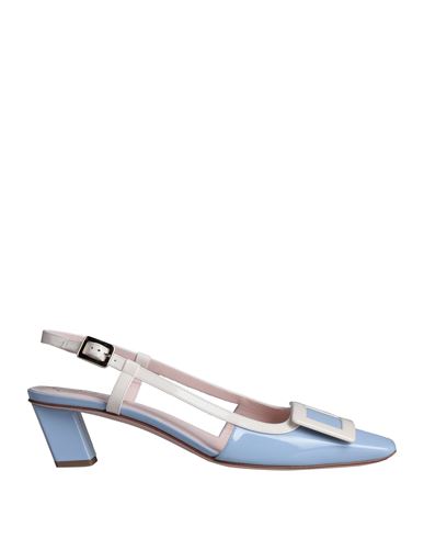 Roger Vivier Woman Pumps Light Blue Size 10 Soft Leather