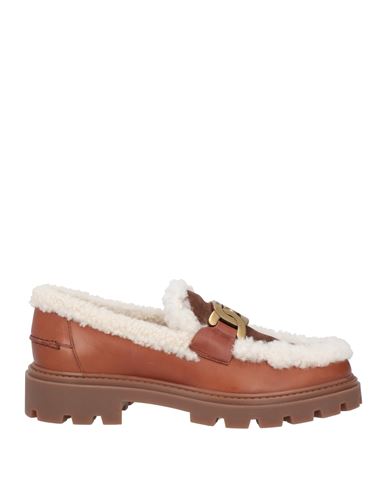 Tod's Woman Loafers Tan Size 11 Soft Leather In Brown