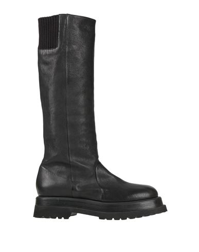 Malloni Woman Boot Black Size 7 Soft Leather, Textile Fibers
