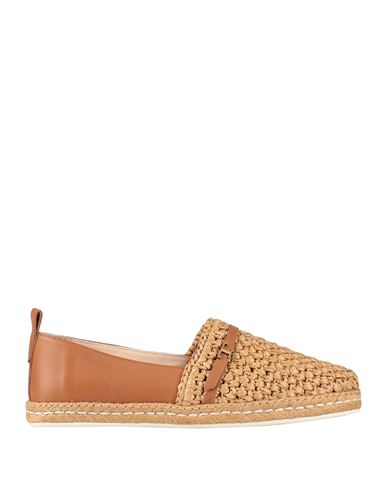 Tod's Woman Espadrilles Tan Size 7 Textile Fibers, Soft Leather In Brown
