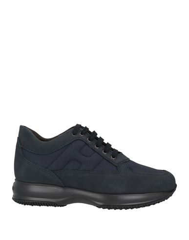 Hogan Man Sneakers Midnight Blue Size 9 Soft Leather, Textile Fibers