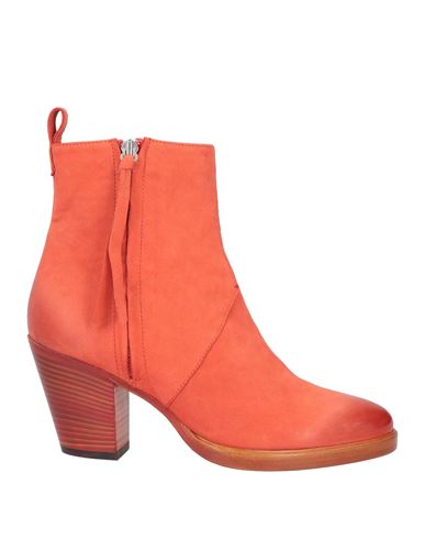 Akua Woman Ankle Boots Tomato Red Size 7.5 Leather In Tomato Red