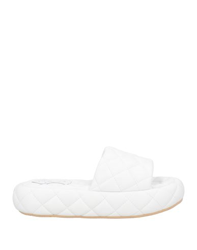 Baldinini Woman Sandals White Size 11 Textile Fibers In White