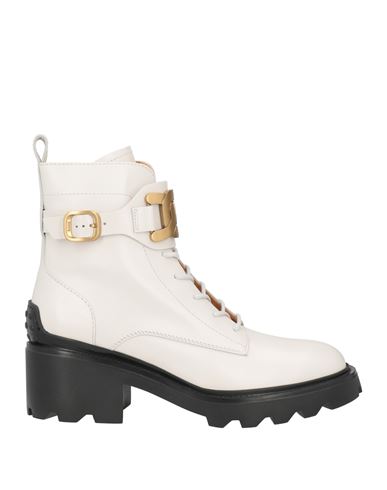 Tod's Woman Ankle Boots White Size 10 Soft Leather