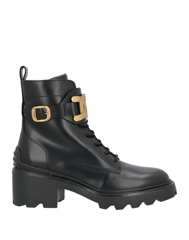 Tod's Woman Ankle Boots Black Size 5 Leather In Black
