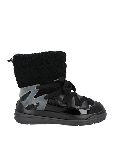 Moncler Insolux M Rubber-trimmed Fleece, Shell And Patent-leather Snow Boots In Black