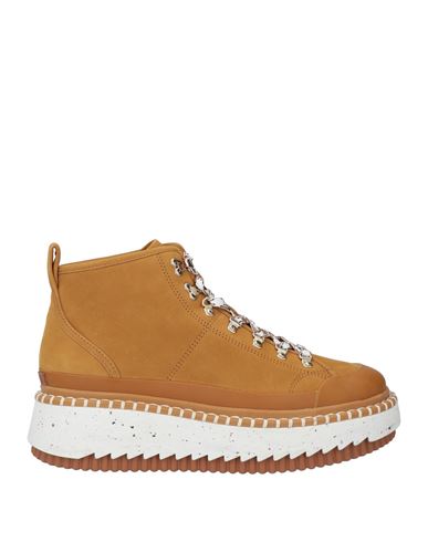 Chloé Lilli Chunky-sole Contrast-laces Leather Boots In Beige