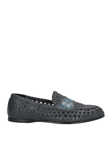 Dolce & Gabbana Man Loafers Lead Size 7 Goat Skin, Calfskin In Gray