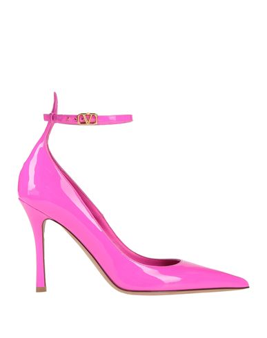 Valentino Garavani Woman Pumps Fuchsia Size 11 Soft Leather In Pink