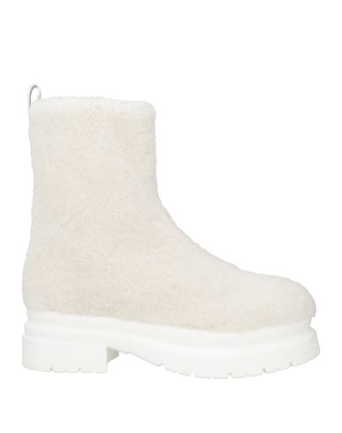 Jw Anderson Woman Ankle Boots White Size 7 Soft Leather, Merino Wool