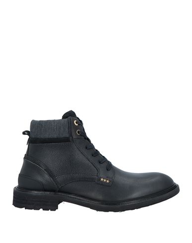 Pantofola D'oro Man Ankle Boots Black Size 9 Leather, Textile Fibers