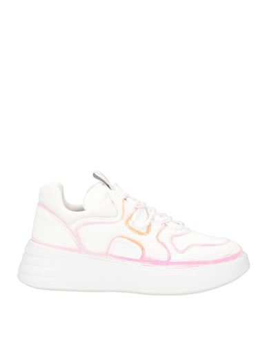 Hogan Woman Sneakers White Size 10 Textile Fibers