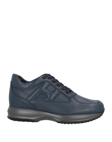 Shop Hogan Man Sneakers Navy Blue Size 9 Soft Leather