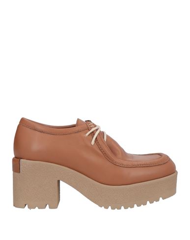 Patrizia Bonfanti Woman Lace-up Shoes Tan Size 9 Soft Leather In Brown