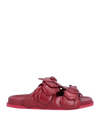 Shop Valentino Garavani Woman Sandals Brick Red Size 7.5 Soft Leather