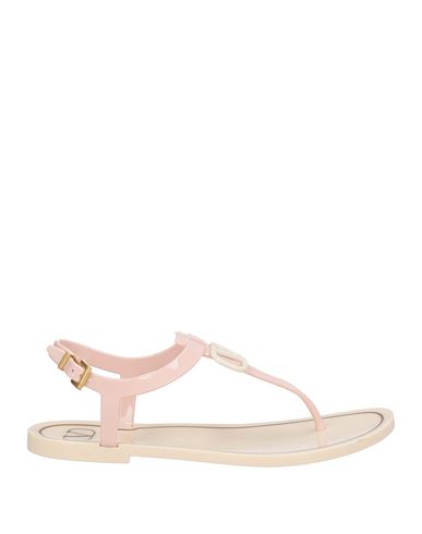 Valentino Garavani Woman Thong Sandal Light Pink Size 6 Rubber In Pink