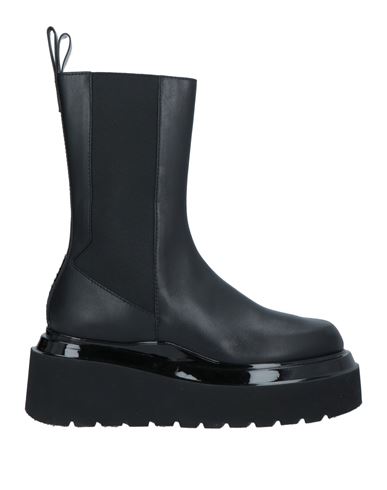3juin Woman Ankle Boots Black Size 10 Soft Leather