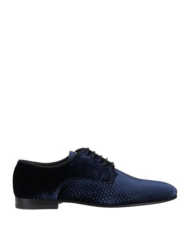 Giuseppe Zanotti Man Lace-up Shoes Navy Blue Size 13 Textile Fibers