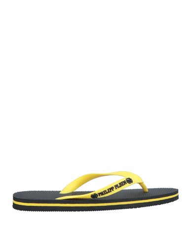 Philipp Plein Woman Toe Strap Sandals Yellow Size 9-10 Rubber