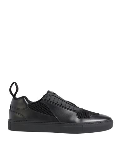 Ferrari Man Sneakers Black Size 9 Soft Leather, Textile Fibers In Black
