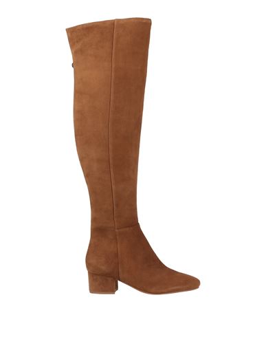 Guess Woman Knee Boots Camel Size 10 Soft Leather In Beige