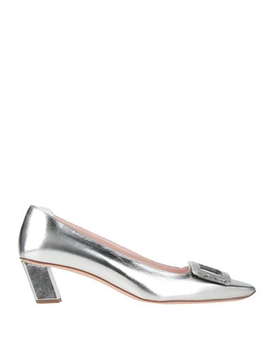 Roger Vivier Woman Pumps Silver Size 5 Soft Leather In Silver