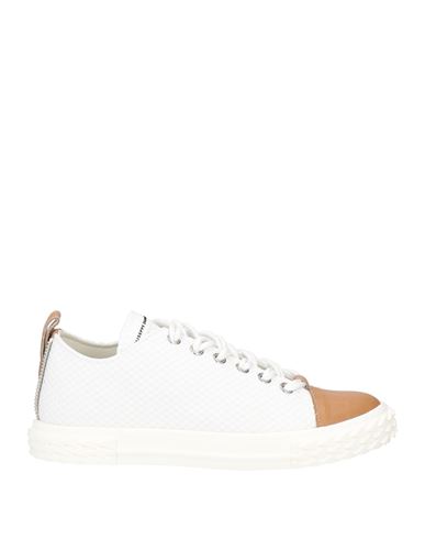 Shop Giuseppe Zanotti Man Sneakers White Size 9 Soft Leather, Textile Fibers