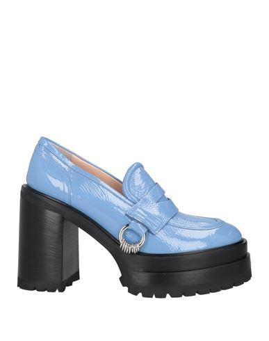 Agl Attilio Giusti Leombruni Agl Woman Loafers Pastel Blue Size 10 Soft Leather