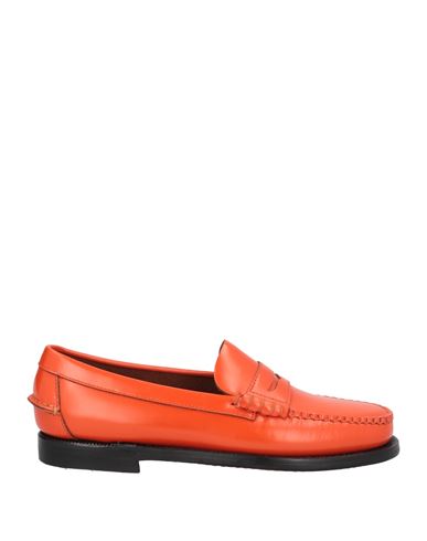 Sebago Woman Loafers Orange Size 7 Soft Leather