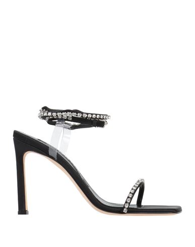 Shop Sergio Rossi Woman Sandals Black Size 7.5 Textile Fibers