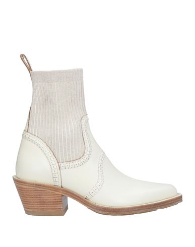 Chloé Woman Ankle Boots White Size 6.5 Leather