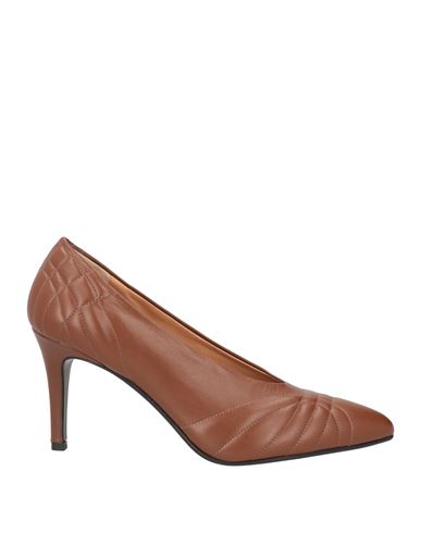 Cristina Millotti Woman Pumps Brown Size 11 Soft Leather