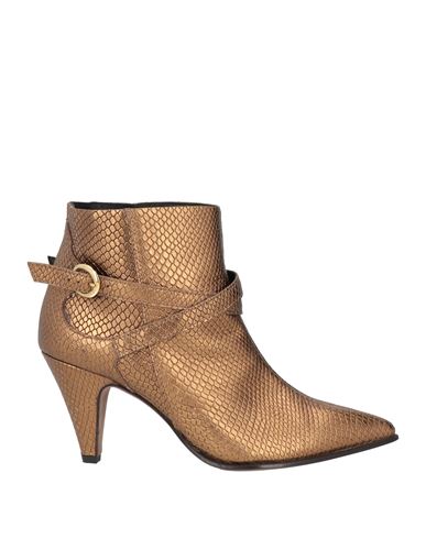 Ame Âme Woman Ankle Boots Bronze Size 10 Soft Leather In Yellow