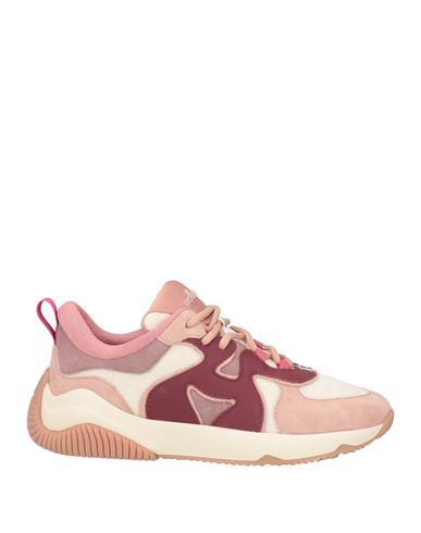 Hogan Woman Sneakers Pastel Pink Size 5.5 Soft Leather, Textile Fibers