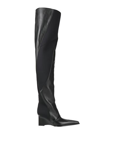 Trussardi Woman Boot Black Size 8 Soft Leather, Textile Fibers