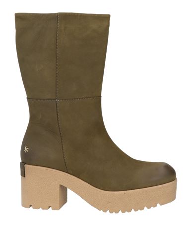 Shop Patrizia Bonfanti Woman Ankle Boots Military Green Size 11 Soft Leather