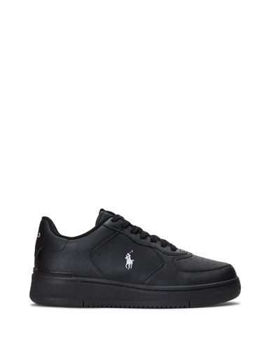 Polo Ralph Lauren Masters Court Leather Sneaker Man Sneakers Black Size 9 Soft Leather, Synthetic Fi