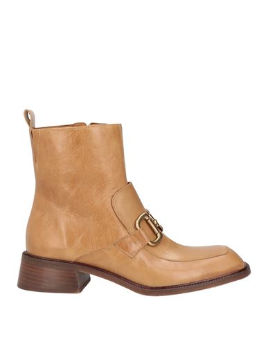 Elvio Zanon Woman Ankle Boots Sand Size 8 Soft Leather In Beige