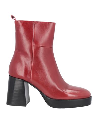 Elvio Zanon Woman Ankle Boots Brick Red Size 9 Soft Leather