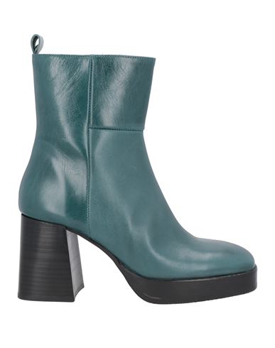 Elvio Zanon Woman Ankle Boots Deep Jade Size 10 Soft Leather In Green