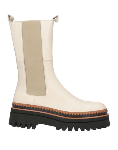 Elvio Zanon Woman Ankle Boots Beige Size 10 Soft Leather