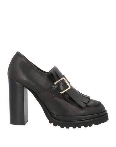 Elvio Zanon Woman Loafers Black Size 8 Soft Leather