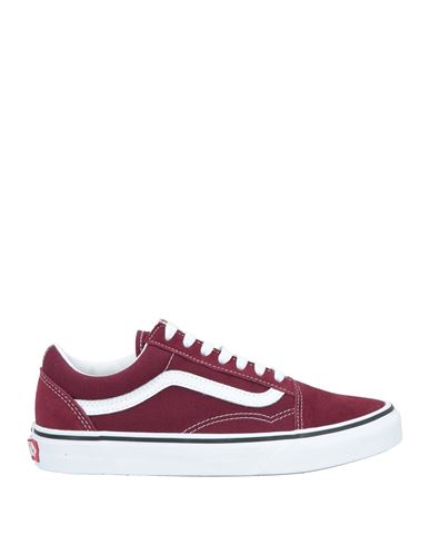 Vans Woman Sneakers Burgundy Size 8 Soft Leather, Textile Fibers In Red