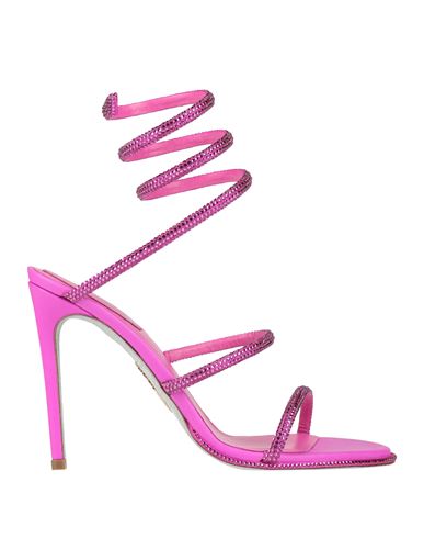 René Caovilla Rene' Caovilla Woman Sandals Fuchsia Size 7.5 Textile Fibers, Leather In Pink