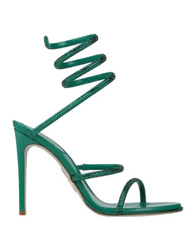 René Caovilla Rene' Caovilla Woman Sandals Emerald Green Size 7 Textile Fibers