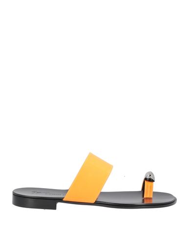 Giuseppe Zanotti Man Toe Strap Sandals Orange Size 12 Soft Leather